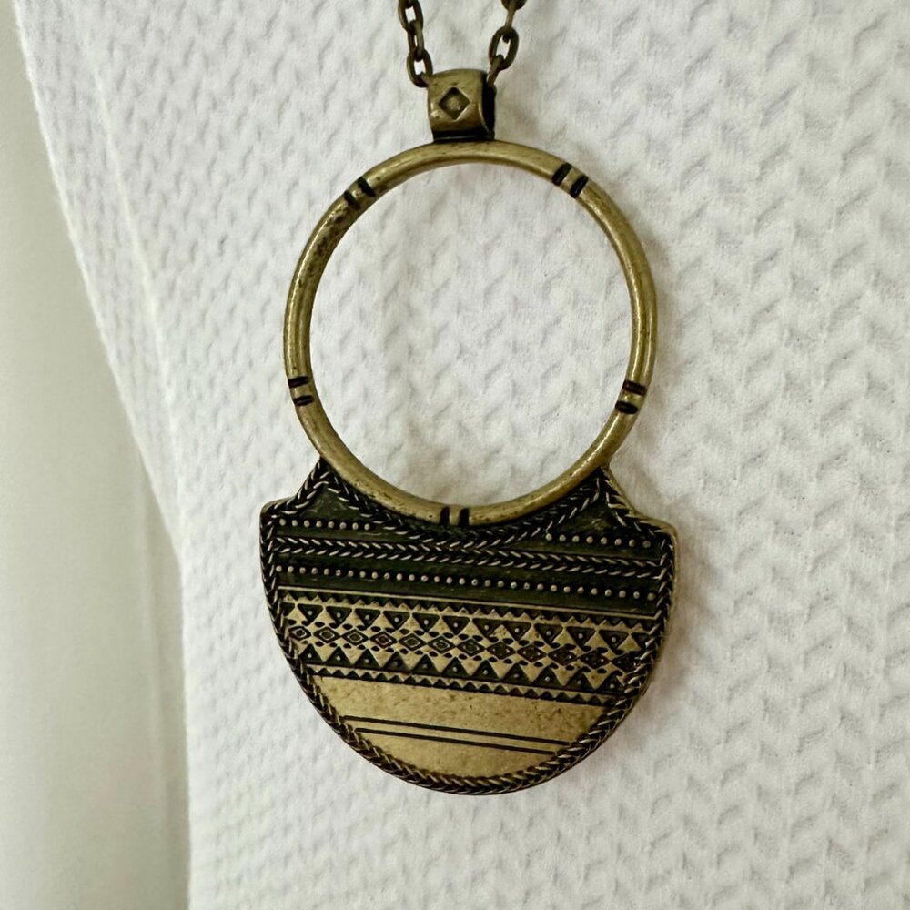 Rustic Gold Long Necklace